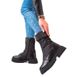 Weide Vysoké boty na šněrování černá