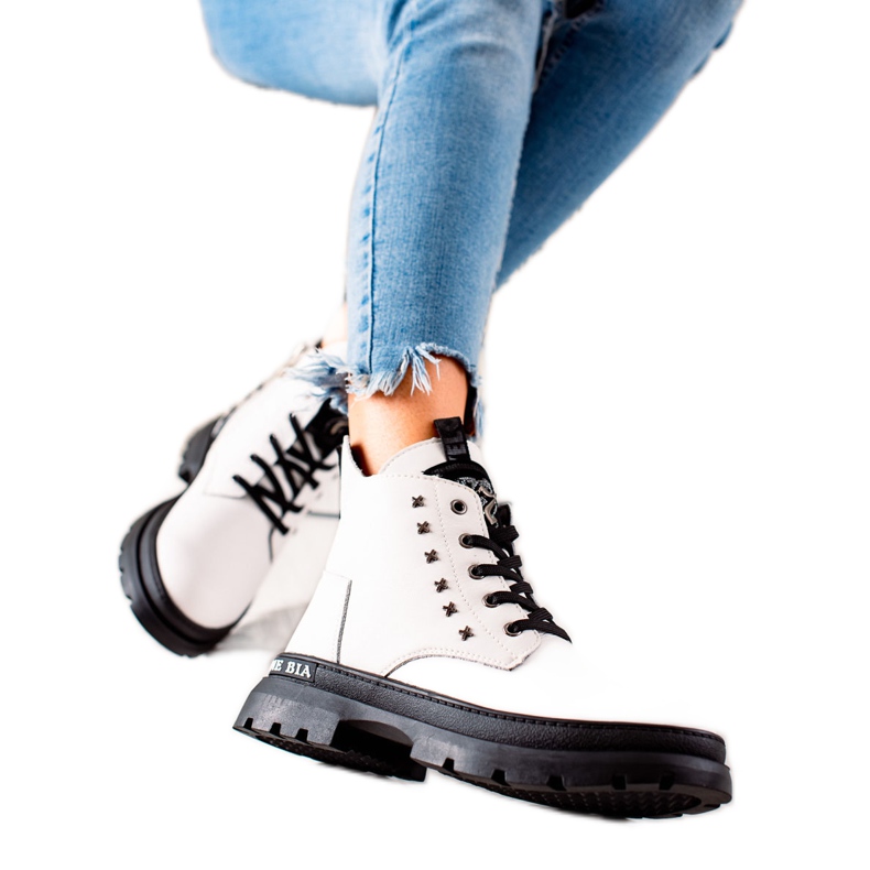 Filippo Šněrovací kotníkové boty na platformě bílý