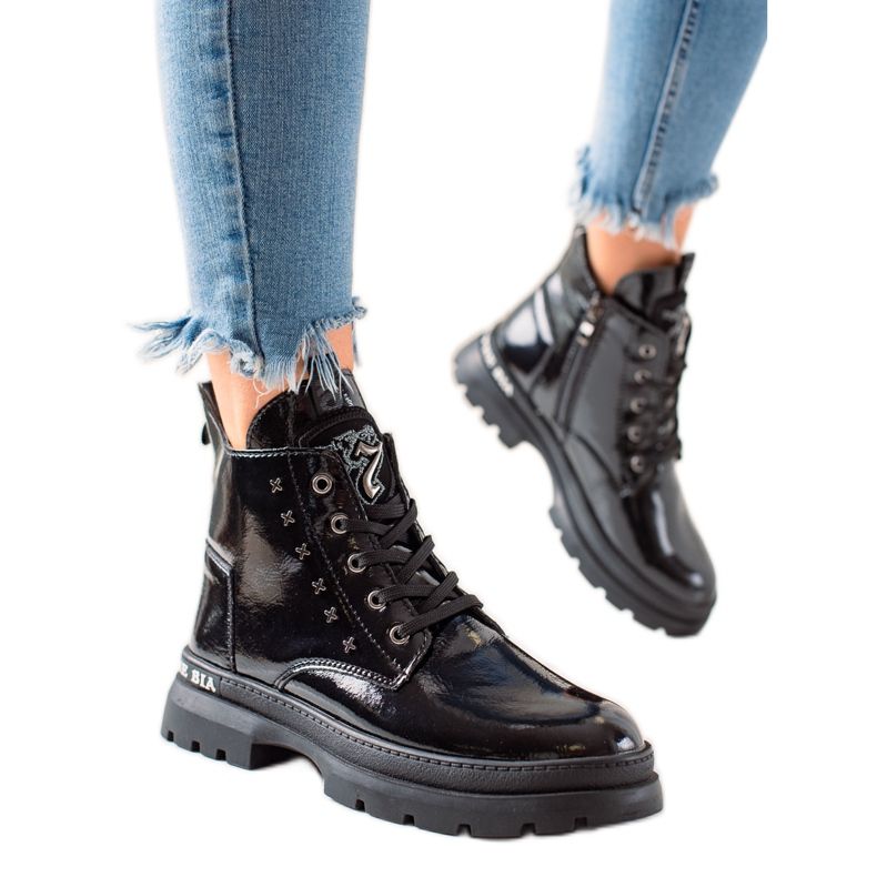 Filippo Šněrovací kotníkové boty na platformě černá