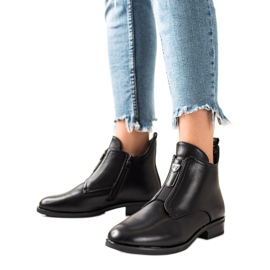 Camo Teplé kozačky na zip černý