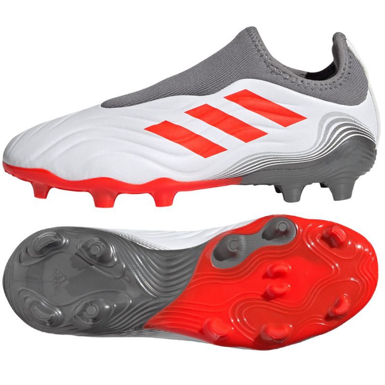Kopačky Adidas Copa Sense.3 Ll Fg Jr FY6155 šedá, bílá bílý