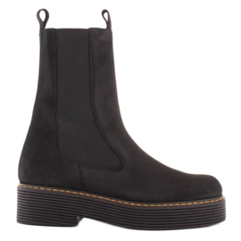 Marco Shoes Boty Greta s elastickou gumou černý