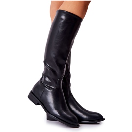 PG1 Kožené černé teplé boty Estil černý