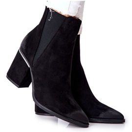 POTOCKI Semišové černé Kozačky Na Podpatku Coriseis černá POTOCKI Semišové černé Kozačky Na Podpatku Coriseis černá