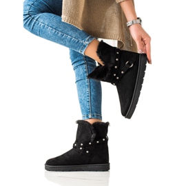 TRENDI Černé Mukluki Se Zirkony černý