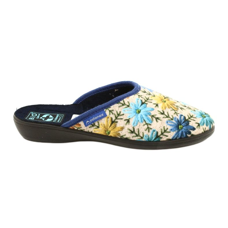 Dámské pantofle s květinami Adanex 26743 Béžovo-modré béžový modrý Dámské pantofle s květinami Adanex 26743 Béžovo-modré béžový modrý