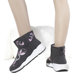 BM Šedé sněhule s výšivkou Jamil šedá