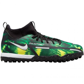 Kopačky Nike Phantom GT2 Academy Df Tf Sw Jr DM0741 003 zelená, vícebarevná zelený
