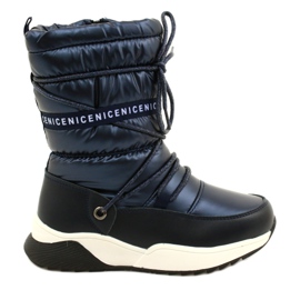 Dětské sněhule Miss Evento Waterproof 21DZ23-4325 černý námořnická modř