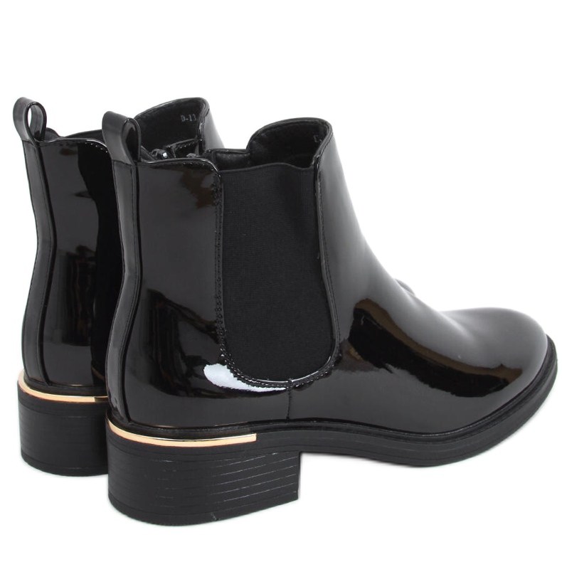Lakované dámské Chelsea boots Petit Black černá