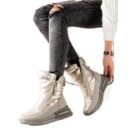 Weide Ležérní stříbrné boty do sněhu stříbro