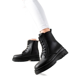 TRENDI Klasické černé Trappery Na Platformě černá TRENDI Klasické černé Trappery Na Platformě černá