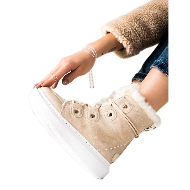 TRENDI Stylové béžové sněhule béžový