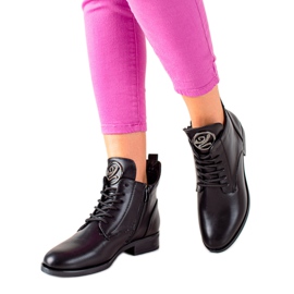 Camo Teplé kozačky s ozdobou černá Camo Teplé kozačky s ozdobou černá