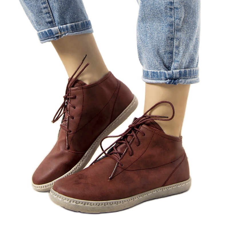 Vínové ležérní dámské kozačky Keira bordó červené