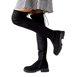 Super Me Boty na platformě černý