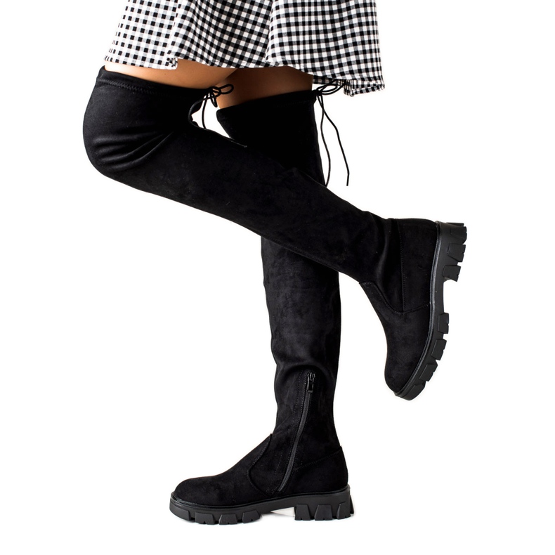 Super Me Boty na platformě černá