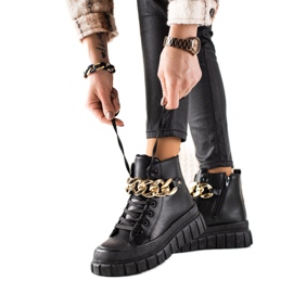 TRENDI Teplé boty Tenisky černý