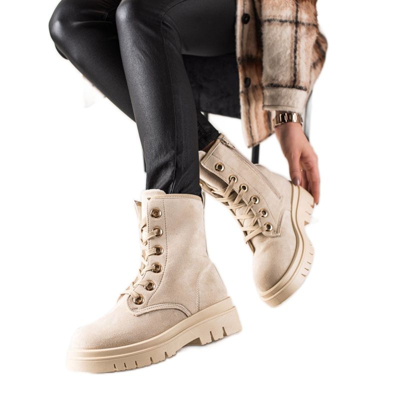 TRENDI Béžové semišové lapače béžový