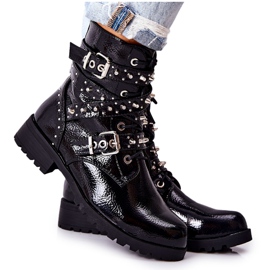 Kožené Holínky S ramínky Černý Kepherin