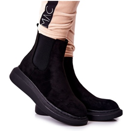 PS1 Suede Booties Jodhpur boty na platformě Black Marissa černý