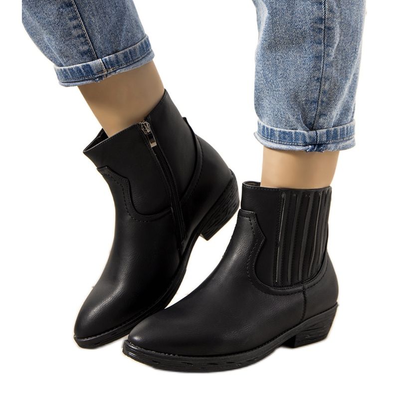 Černé teplé kovbojské boty Jolicoeur černá