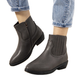 Šedé zateplené kovbojské boty Jolicoeur šedá