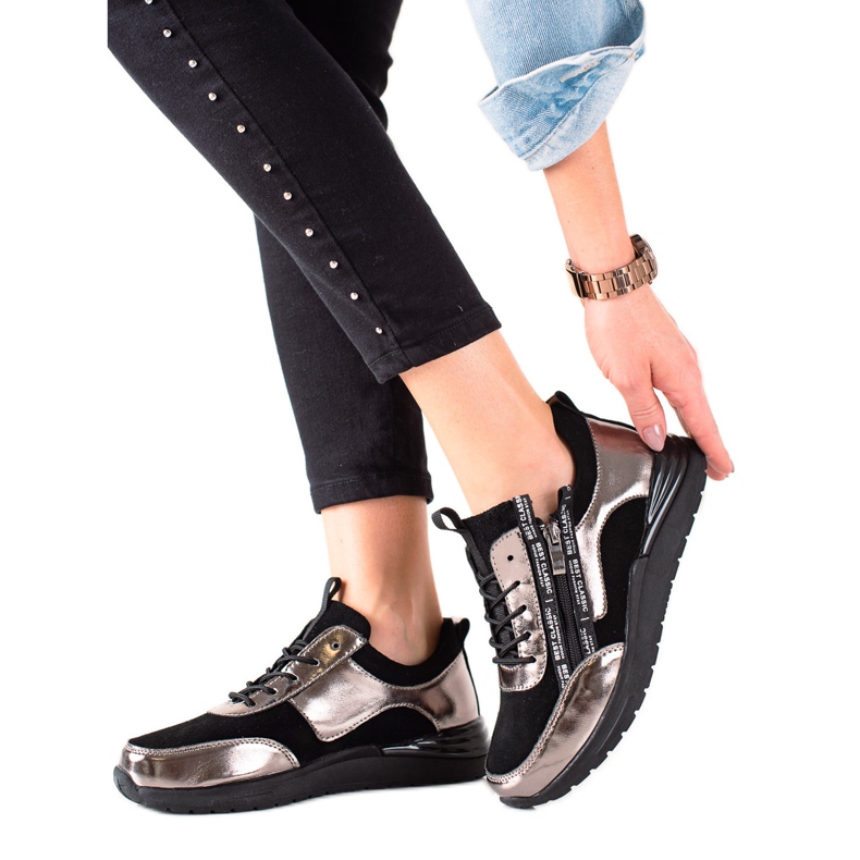 Filippo Kožené Tenisky Se Zipem černá