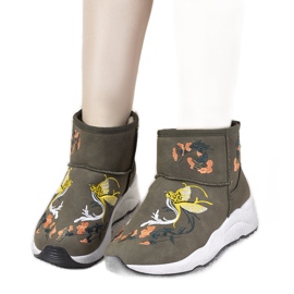 Zelené sněhule Jamil vyšívané zelený