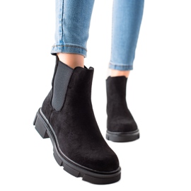 Ideal Shoes Semišové boty Chelsea černá Ideal Shoes Semišové boty Chelsea černá