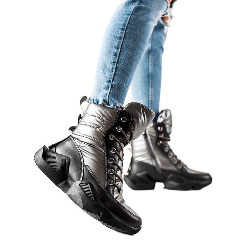 Seastar Teplé módní sněhule stříbrný šedá Seastar Teplé módní sněhule stříbrný šedá