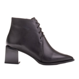 Marco Shoes Klasické kozačky na šněrování černý