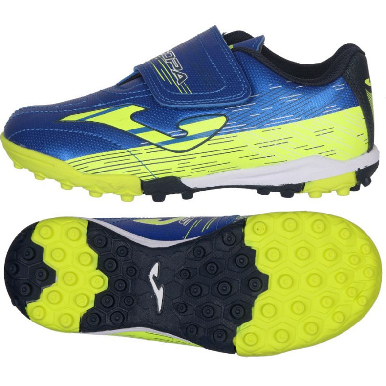 Kopačky Joma Super Copa 2104 Tf Jr SCJW.2104.TF.V černá, modrá, žlutá modrý