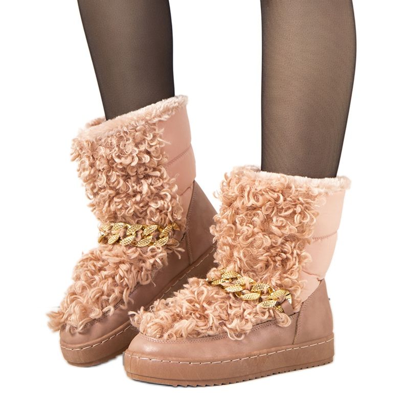 Růžové sněhule s kožíškem od Montminy růžový Růžové sněhule s kožíškem od Montminy růžový