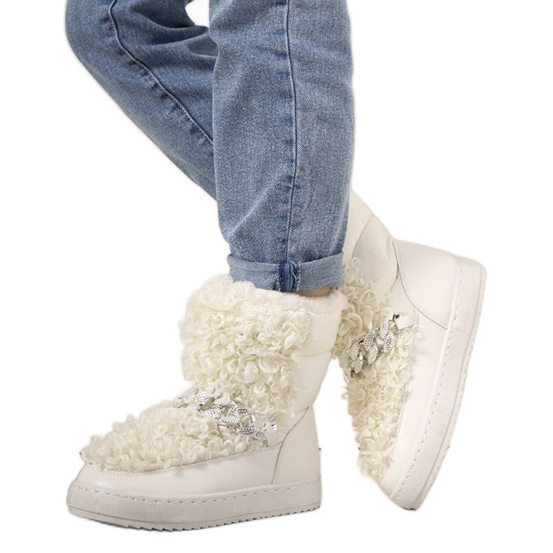 Bílé sněhule s kožíškem od Montminy bílý Bílé sněhule s kožíškem od Montminy bílý