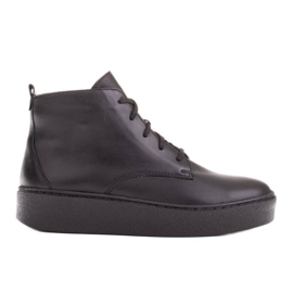 Marco Shoes Nízké šněrovací boty z měkké kůže černý