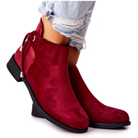 Dámské kozačky Suede Burgundy Numbero bordó červený