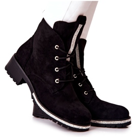Černé semišové zateplené boty Grecia černý
