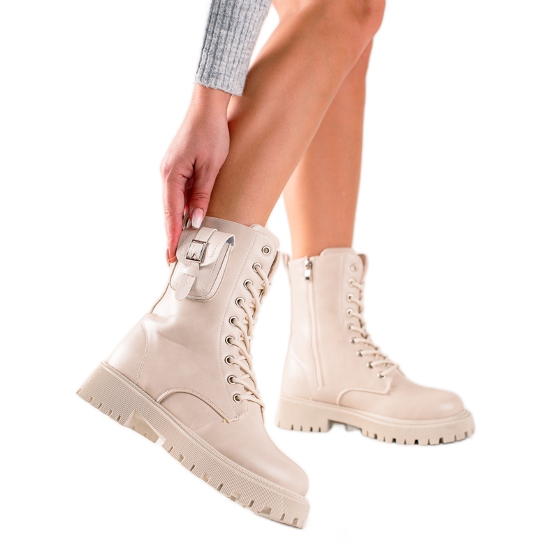 Groto Gogo Stylové Trappery S Kapsou béžový