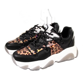 Leopardí tenisky Goe W II2N4067 béžový hnědý černý stříbro
