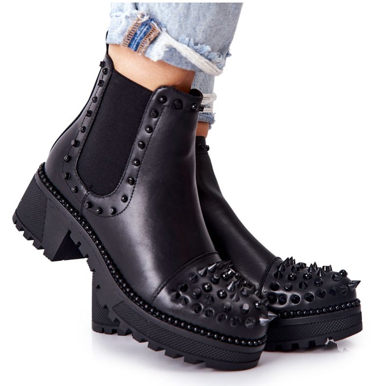 PG1 Černé Boty Comonis Jodhpur s tryskami černá