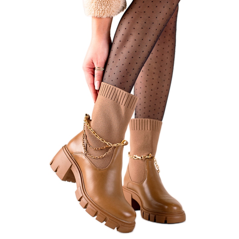 Seastar Stylové dělníky s ponožkou hnědý