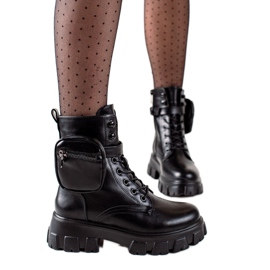 TRENDI Černí Dělníci S Kapsou černý