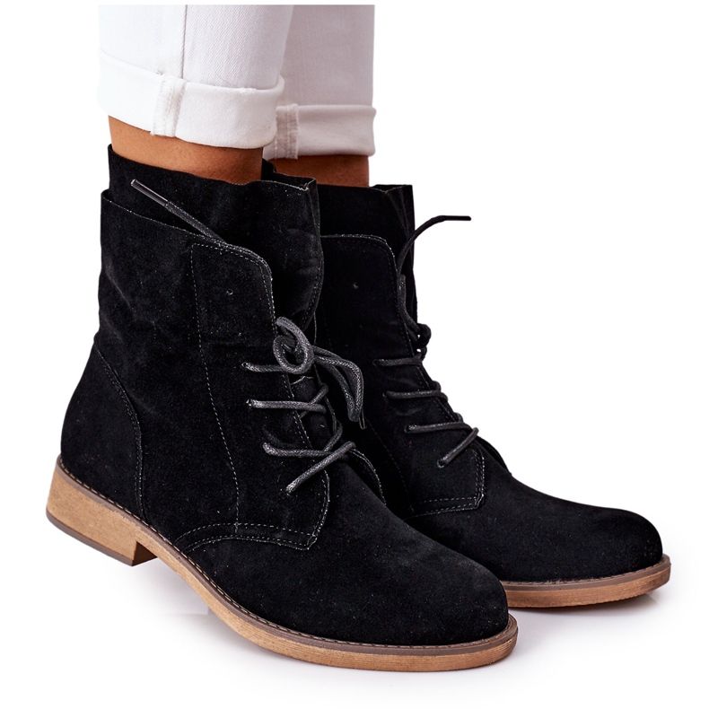 PS1 Černá Violetta černé boty s dvojitým svrškem