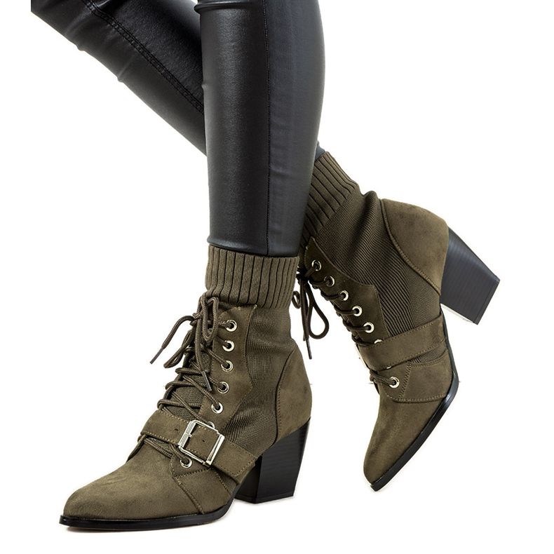 Zelené ponožkové boty pro ženy od Arenas khaki zelená