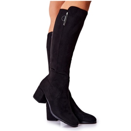 PG1 Semišové Kozačky Se Zipem Černá Magnizio černý