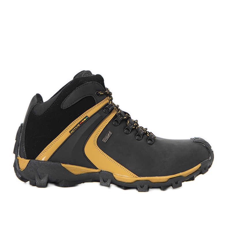 Pánské zateplené sportovní boty Black Barry černá žlutá