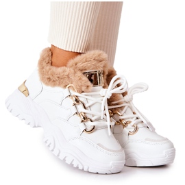 PM1 Bílé lesklé kožené zateplené sportovní boty bílý PM1 Bílé lesklé kožené zateplené sportovní boty bílý