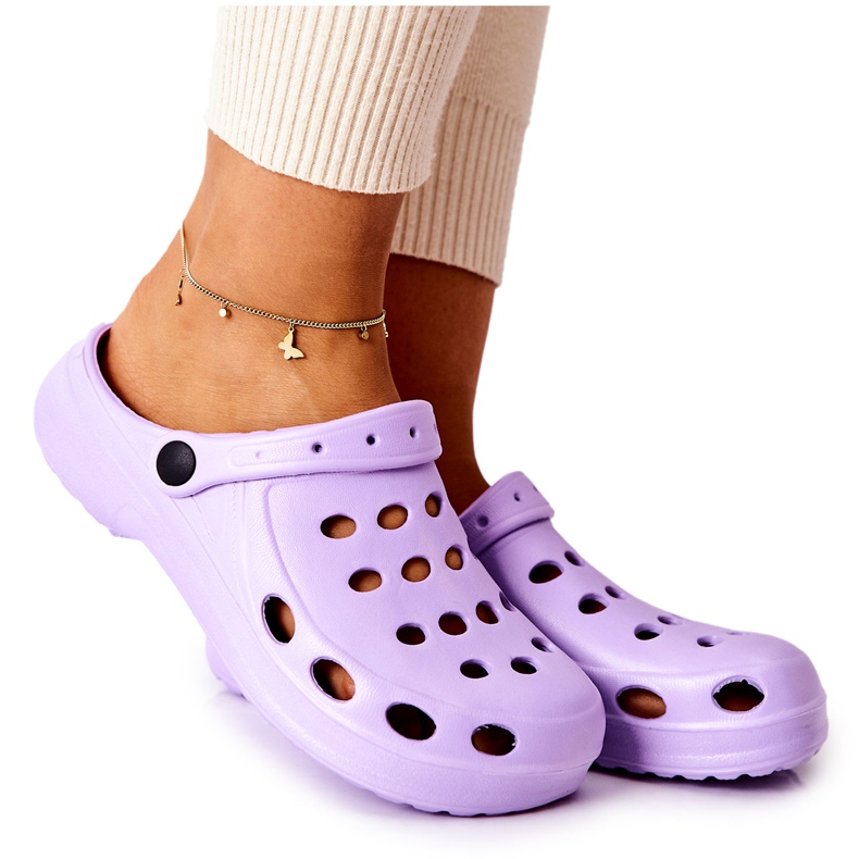 PM2 Dámské fialové pěnové pantofle Eva fialový