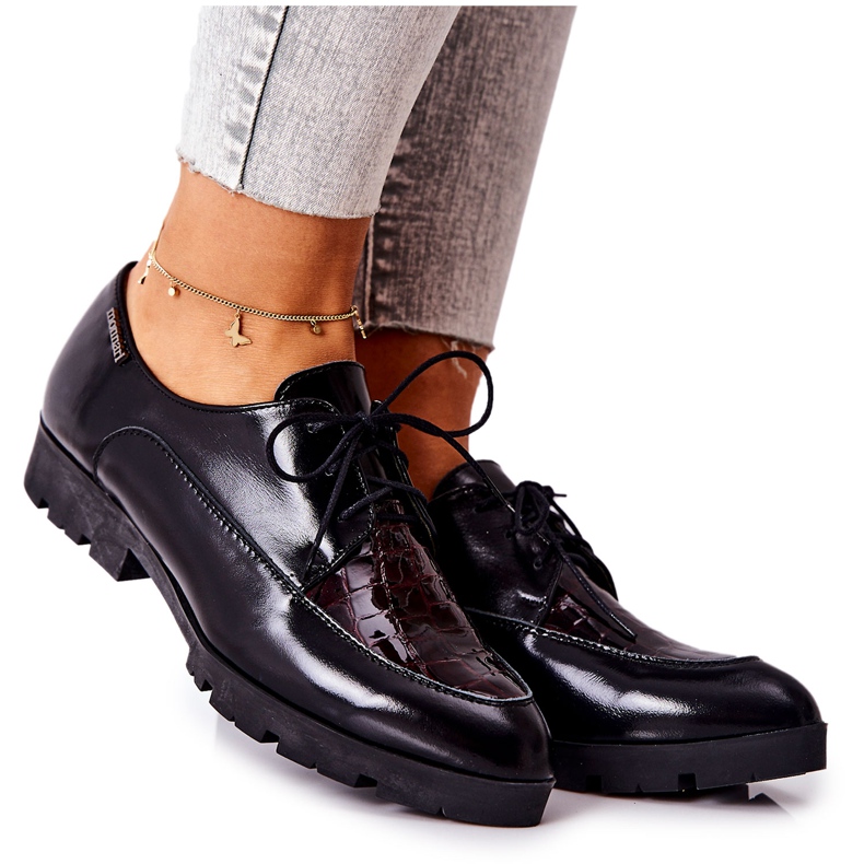 Kožené boty Monnari M73 / 1 Black černá vícebarevný